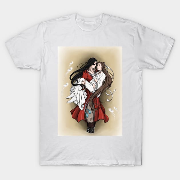 Heaven Offical's Blessing Fanart (Hua Cheng and Xie Lian) T-Shirt by smileycat55555